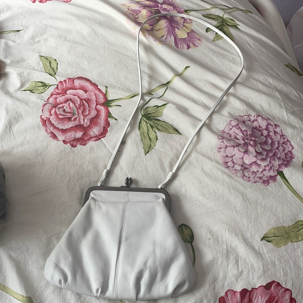 Small white leather dress purse vintage